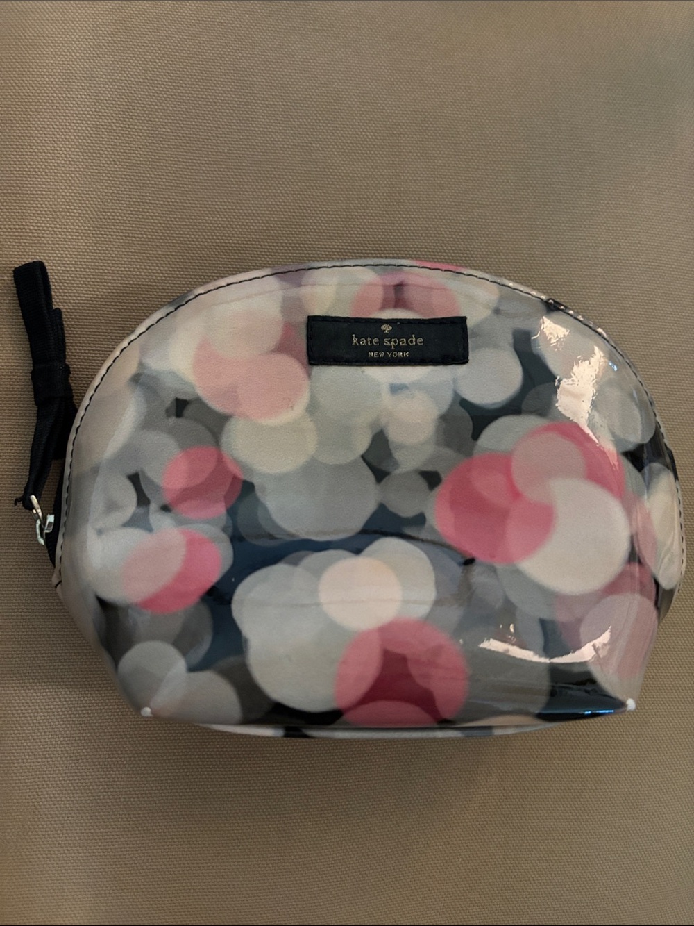 kate spade Glossy Bokeh Cosmetic Pouch in Pink, White, Gray